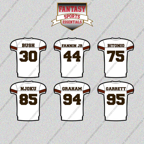 Cleveland Browns 2025 Away Jersey Glossy Stickers (Choose Your Player) Page 2