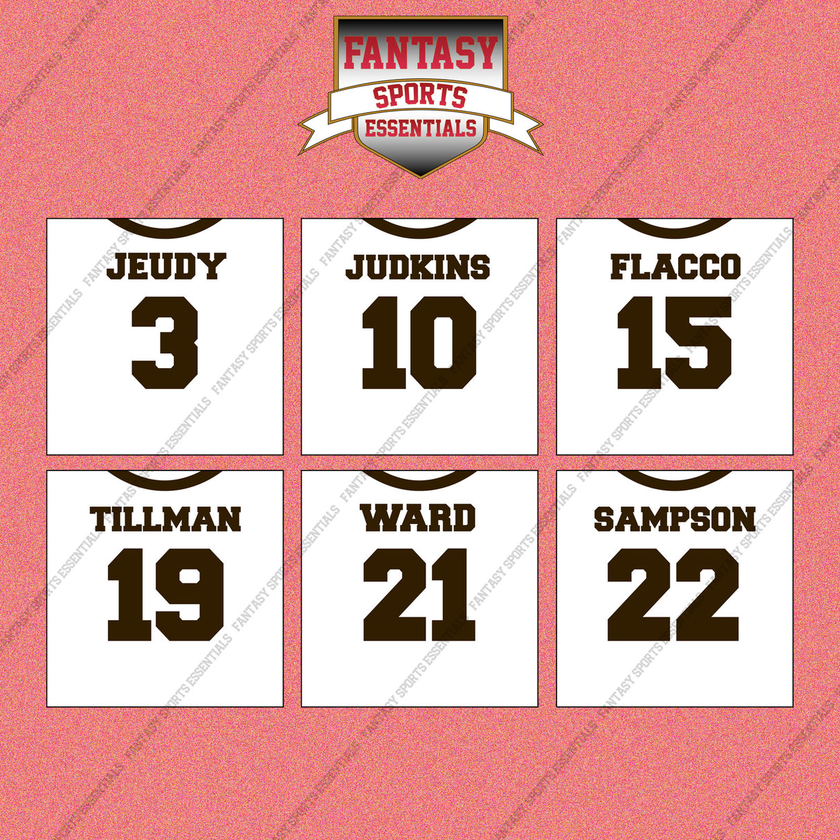 Cleveland Browns 2025 Away Jersey Wall Art Prints (Choose Your Player) Page 1