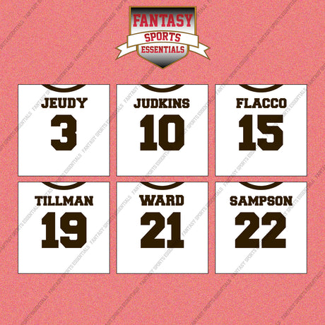 Cleveland Browns 2025 Away Jersey Wall Art Prints (Choose Your Player) Page 1