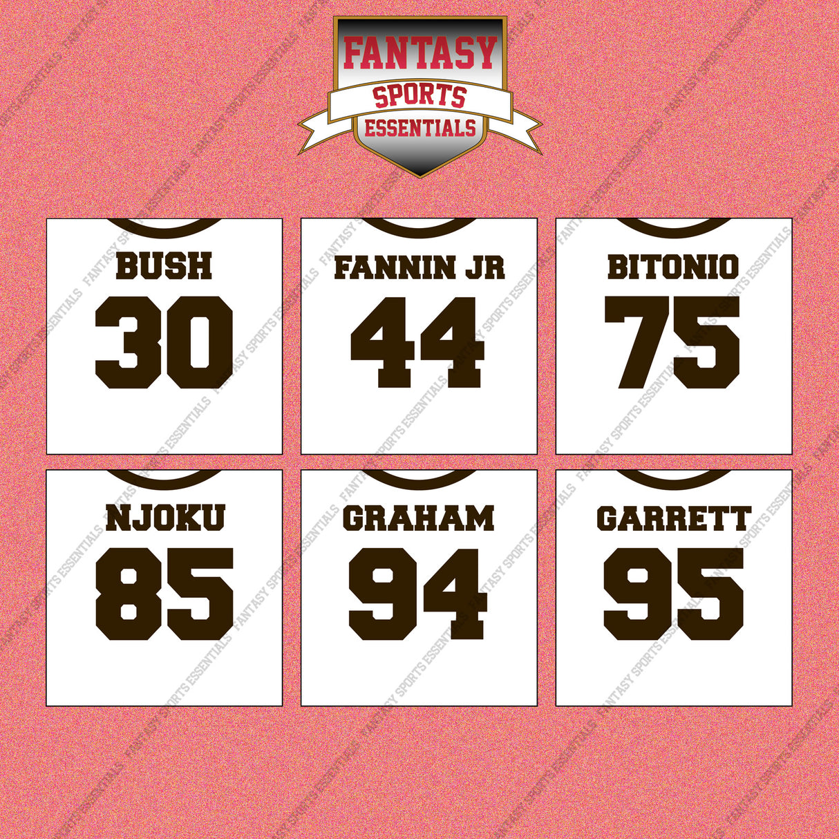 Cleveland Browns 2025 Away Jersey Wall Art Prints (Choose Your Player) Page 2