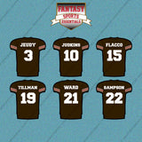 Cleveland Browns 2025 Home Jersey Car Decals (Choose Your Player) Page 1