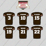 Cleveland Browns 2025 Home Jersey Glossy Stickers (Choose Your Player) Page 1