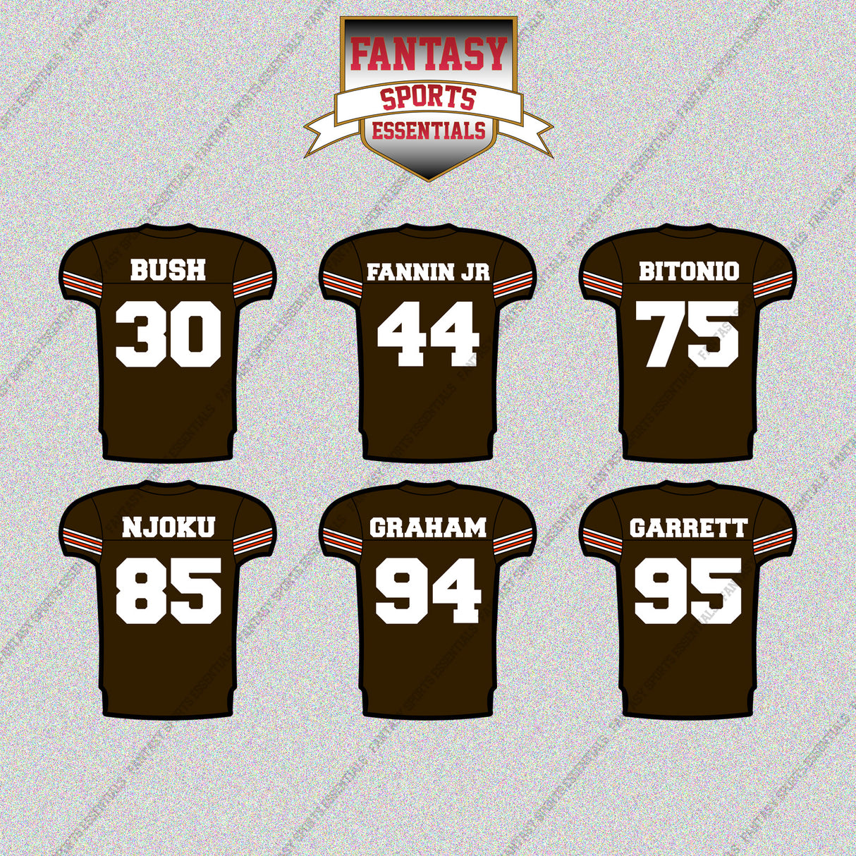 Cleveland Browns 2025 Home Jersey Glossy Stickers (Choose Your Player) Page 2