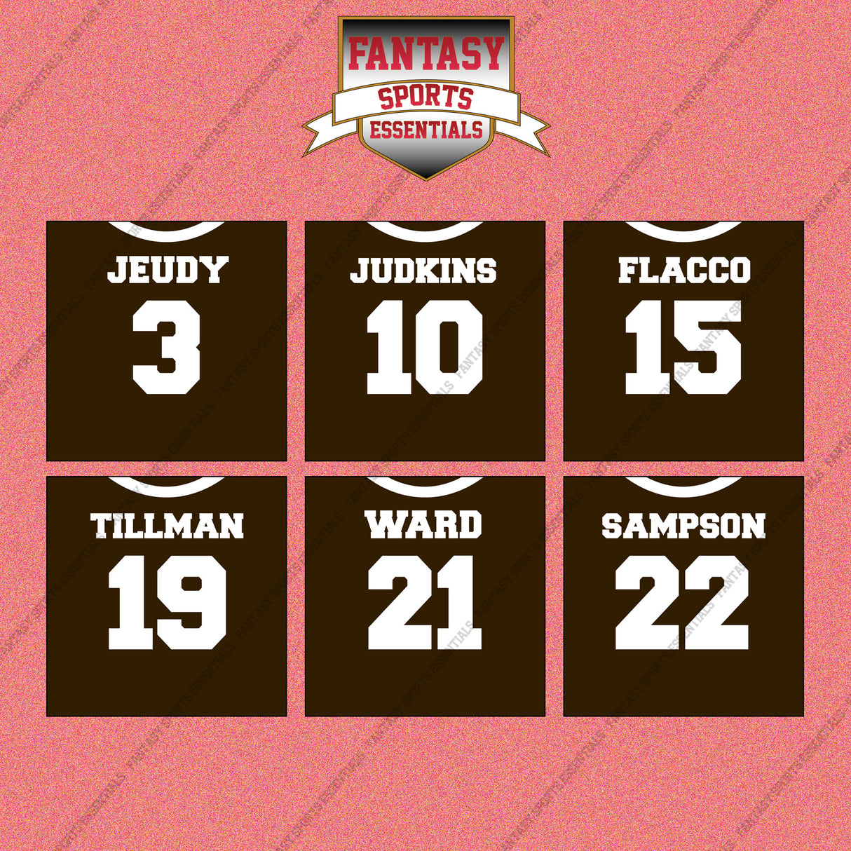 Cleveland Browns 2025 Home Jersey Wall Art Prints (Choose Your Player) Page 1