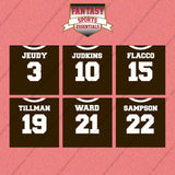Cleveland Browns 2025 Home Jersey Wall Art Prints (Choose Your Player) Page 1
