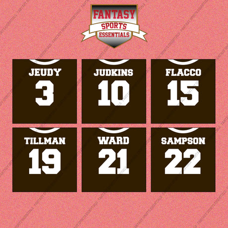 Cleveland Browns 2025 Home Jersey Wall Art Prints (Choose Your Player) Page 1