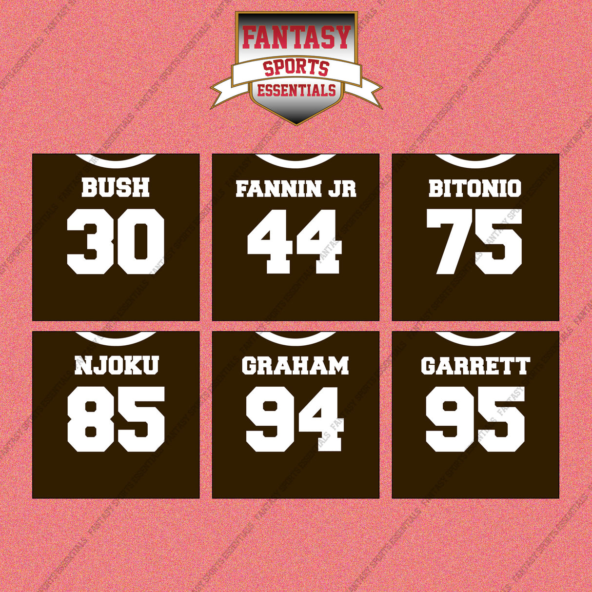 Cleveland Browns 2025 Home Jersey Wall Art Prints (Choose Your Player) Page 2