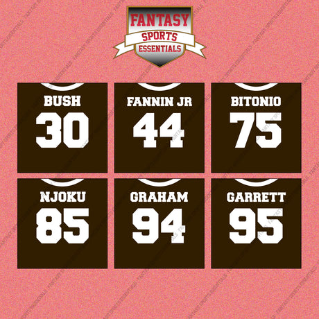 Cleveland Browns 2025 Home Jersey Wall Art Prints (Choose Your Player) Page 2
