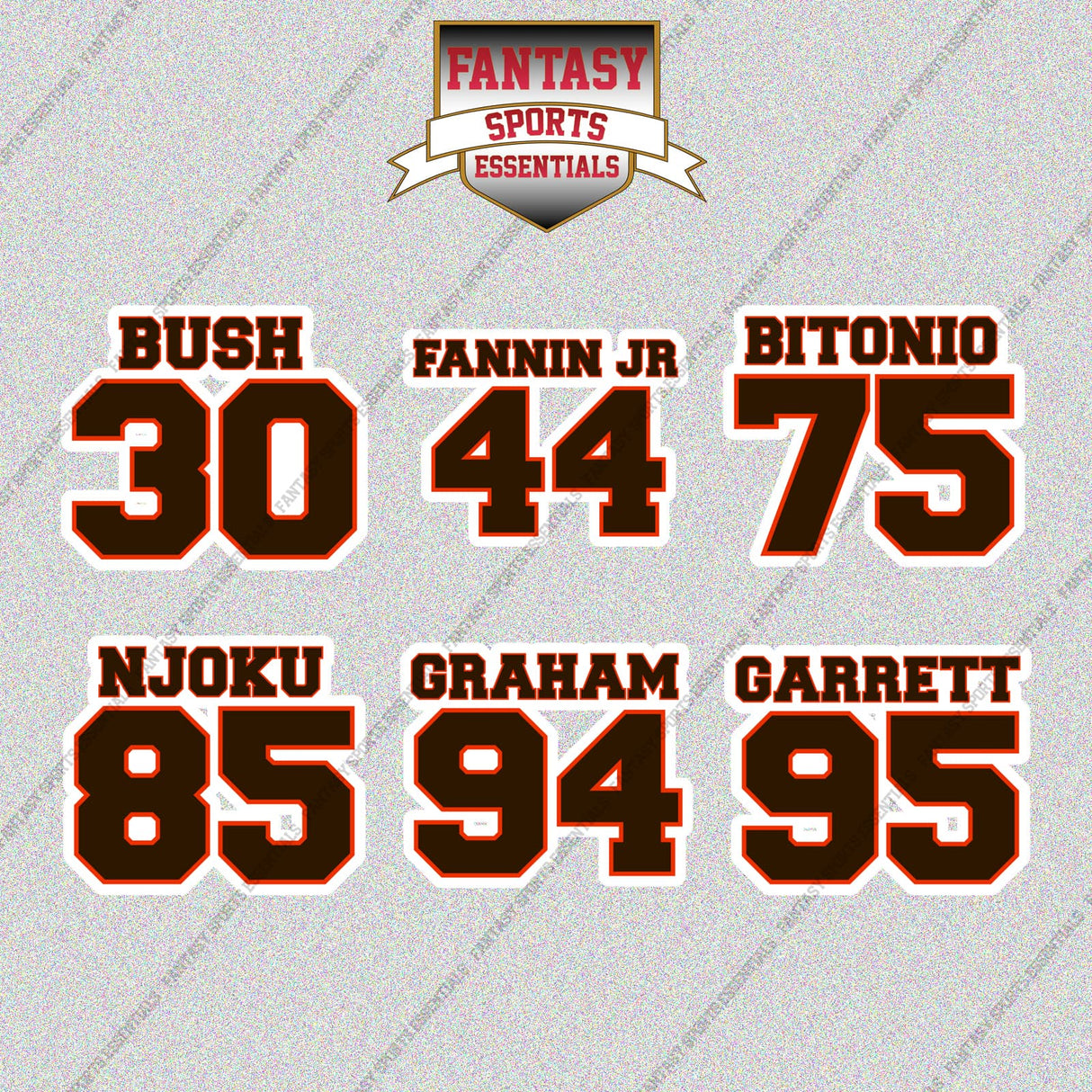 Cleveland Browns 2025 Name and Number Glossy Stickers (Choose Your Player) Page 2