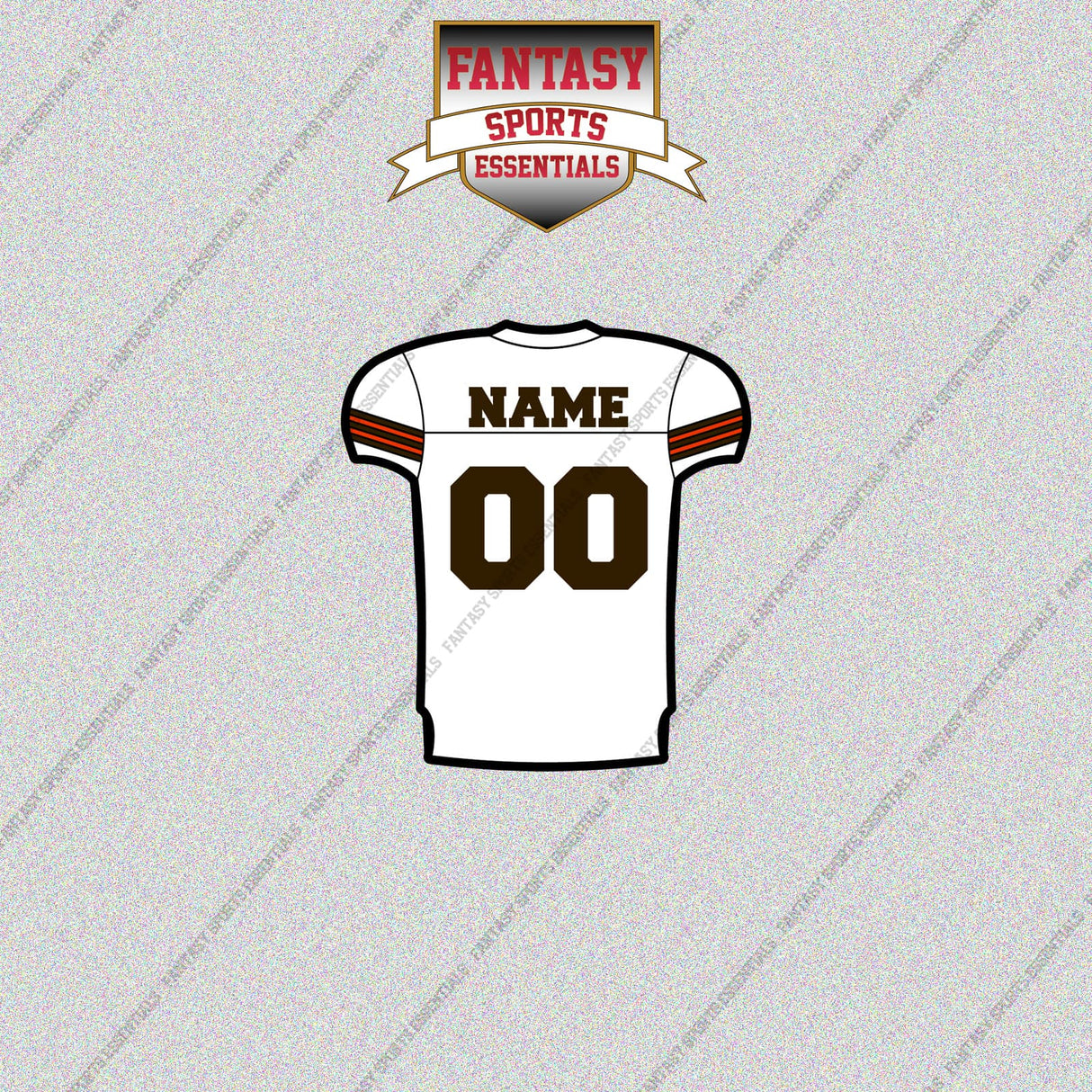 Cleveland Browns Personalized Current Away Jersey Glossy Stickers