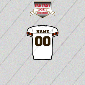 Cleveland Browns Personalized Current Away Jersey Glossy Stickers