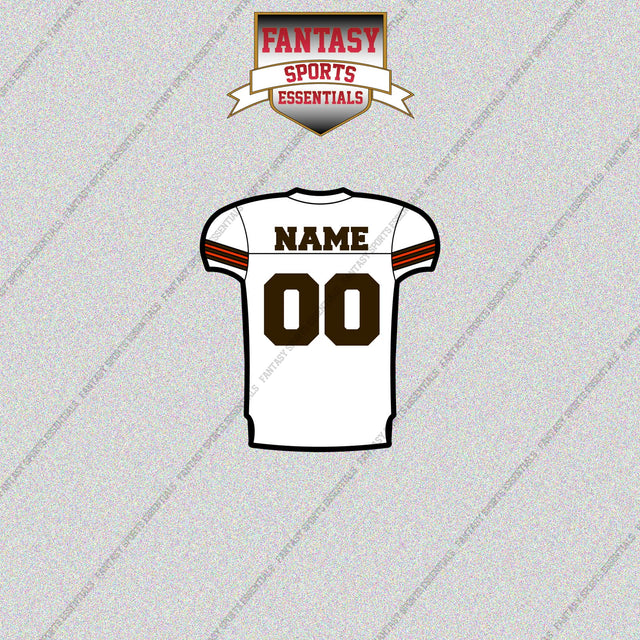Cleveland Browns Personalized Current Away Jersey Glossy Stickers