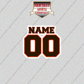 Cleveland Browns Personalized Current Name and Number Glossy Stickers