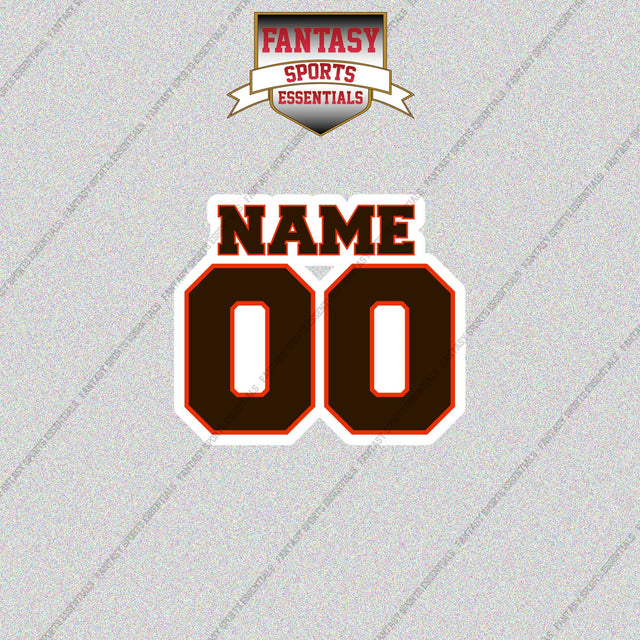 Cleveland Browns Personalized Current Name and Number Glossy Stickers