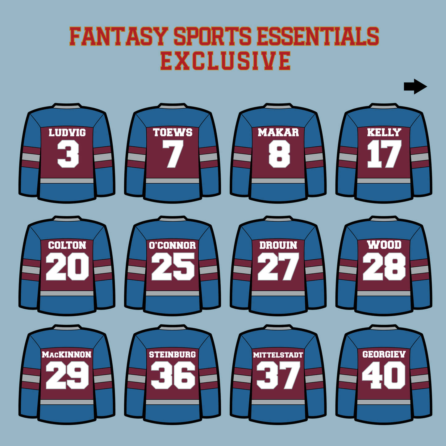 Colorado Avalanche 2024 Home Jersey Matte Stickers