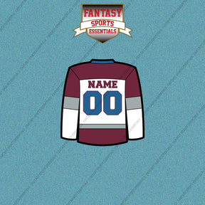 Colorado Avalanche Personalized Current Away Jersey Car Decals