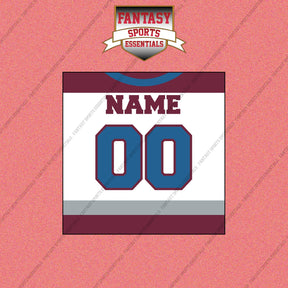 Colorado Avalanche Personalized Current Away Jersey Wall Art Prints