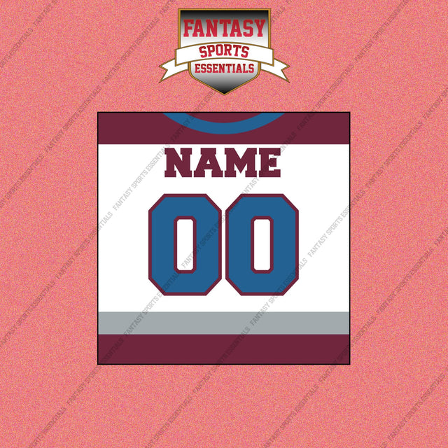 Colorado Avalanche Personalized Current Away Jersey Wall Art Prints