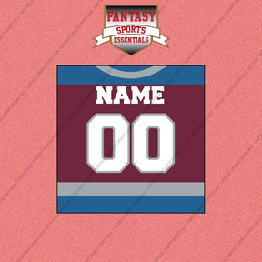 Colorado Avalanche Personalized Current Home Jersey Wall Art Prints