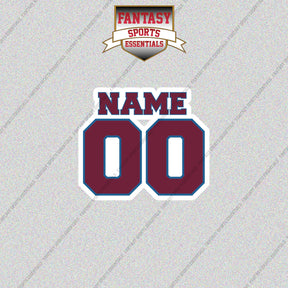Colorado Avalanche Personalized Current Name and Number Glossy Stickers