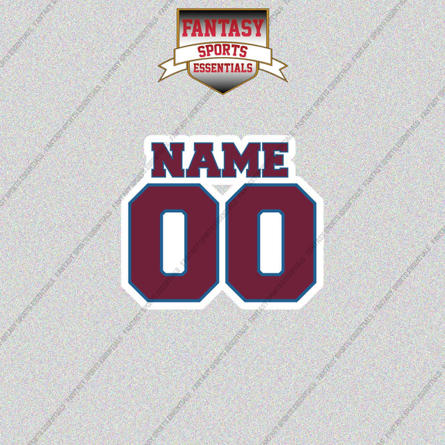 Colorado Avalanche Personalized Current Name and Number Glossy Stickers