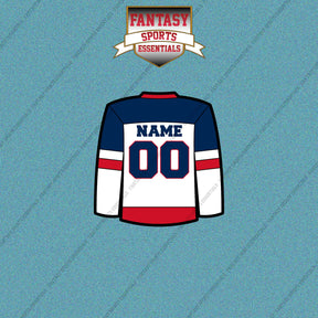 Columbus Blue Jackets Personalized Current Away Jersey Car Decals