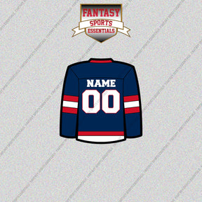 Columbus Blue Jackets Personalized Current Home Jersey Glossy Stickers