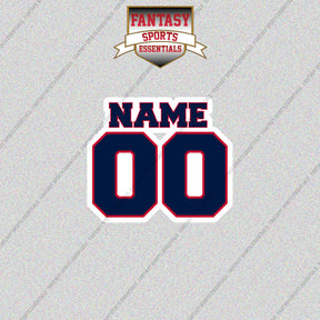 Columbus Blue Jackets Personalized Current Name and Number Glossy Stickers