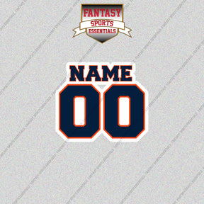 Detroit Tigers Personalized Current Name and Number Glossy Stickers
