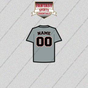 Detroit Tigers Personalized Current Away Jersey Glossy Stickers