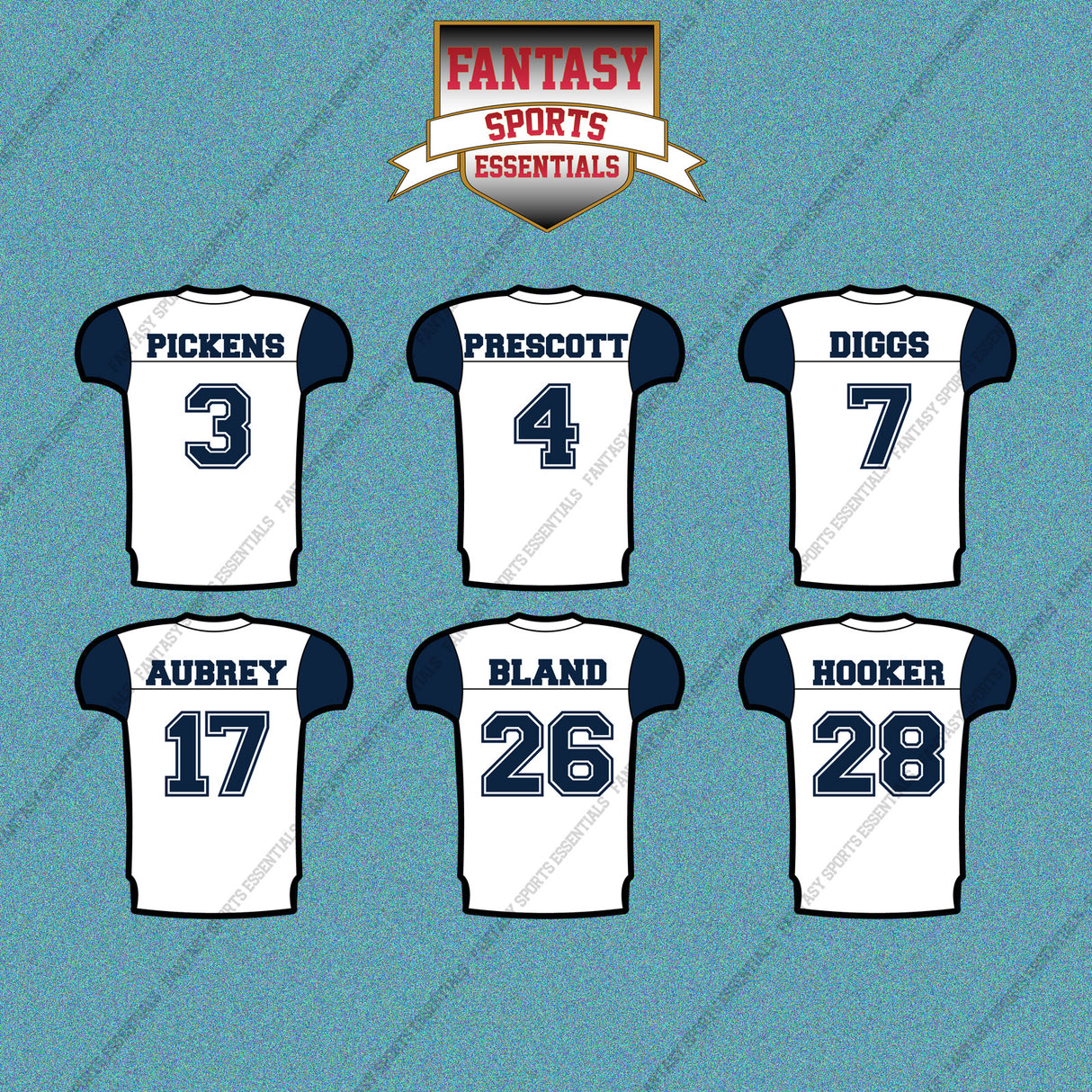 Dallas Cowboys 2025 Away Jersey Car Decals (Choose Your Player) Page 1