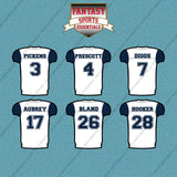 Dallas Cowboys 2025 Away Jersey Car Decals (Choose Your Player) Page 1