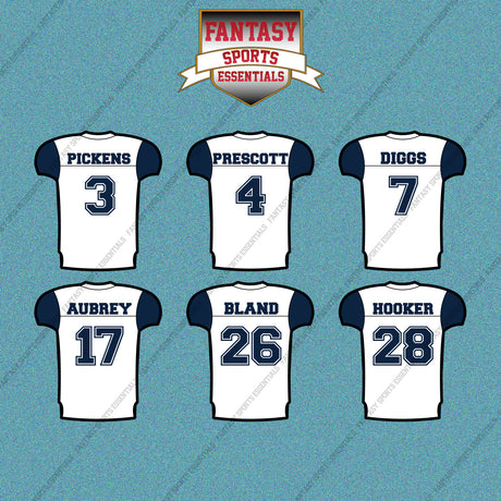 Dallas Cowboys 2025 Away Jersey Car Decals (Choose Your Player) Page 1
