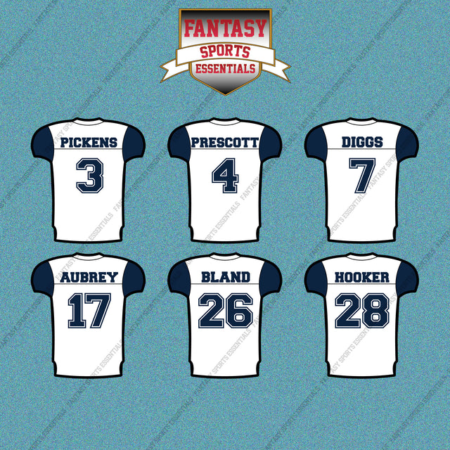 Dallas Cowboys 2025 Away Jersey Car Decals (Choose Your Player) Page 1