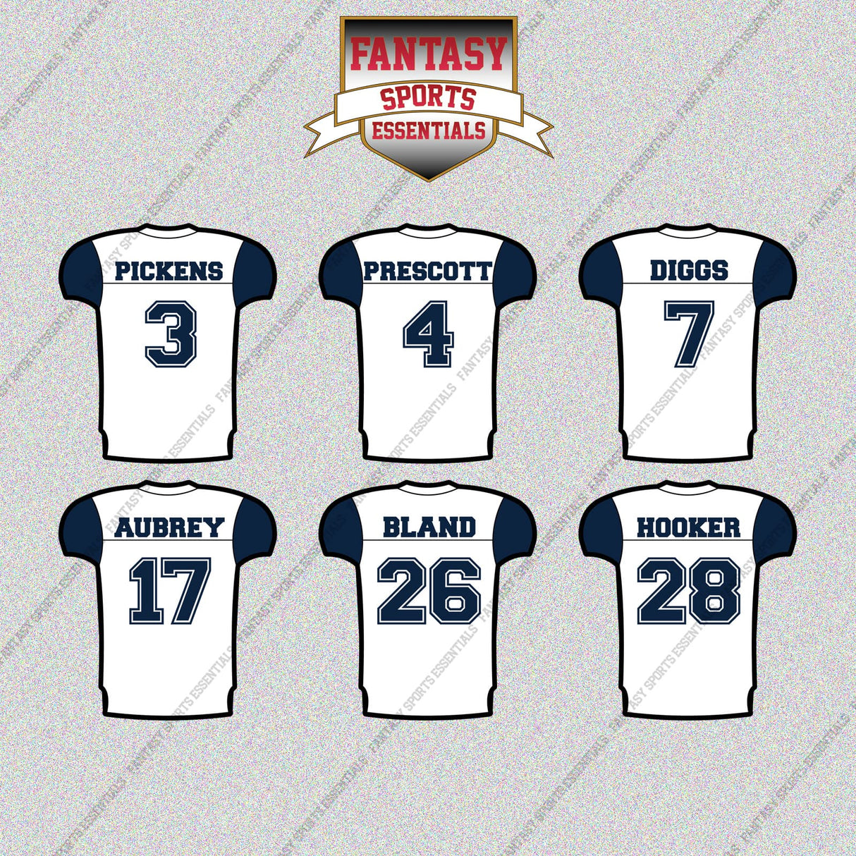 Dallas Cowboys 2025 Away Jersey Glossy Stickers (Choose Your Player) Page 1