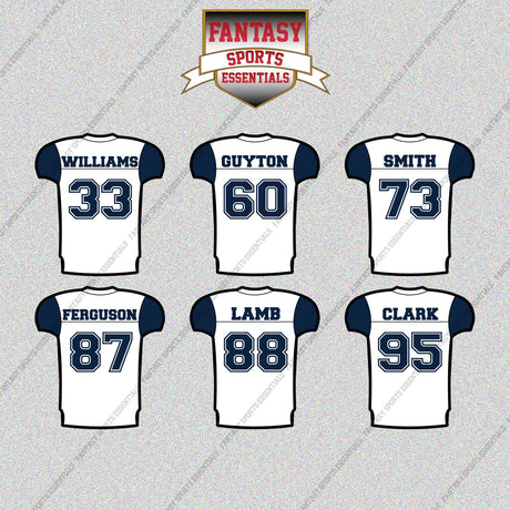 Dallas Cowboys 2025 Away Jersey Glossy Stickers (Choose Your Player) Page 2
