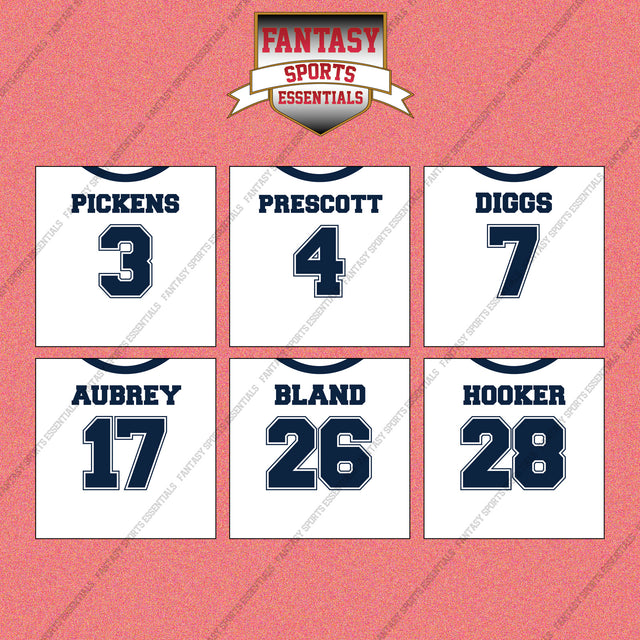 Dallas Cowboys 2025 Away Jersey Wall Art Prints (Choose Your Player) Page 1