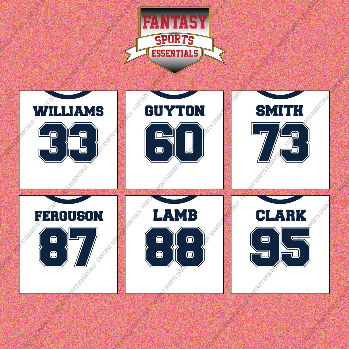 Dallas Cowboys 2025 Away Jersey Wall Art Prints (Choose Your Player) Page 2