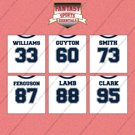Dallas Cowboys 2025 Away Jersey Wall Art Prints (Choose Your Player) Page 2