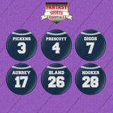 Dallas Cowboys 2025 Home Jersey Button Pins (Choose Your Player) Page 1