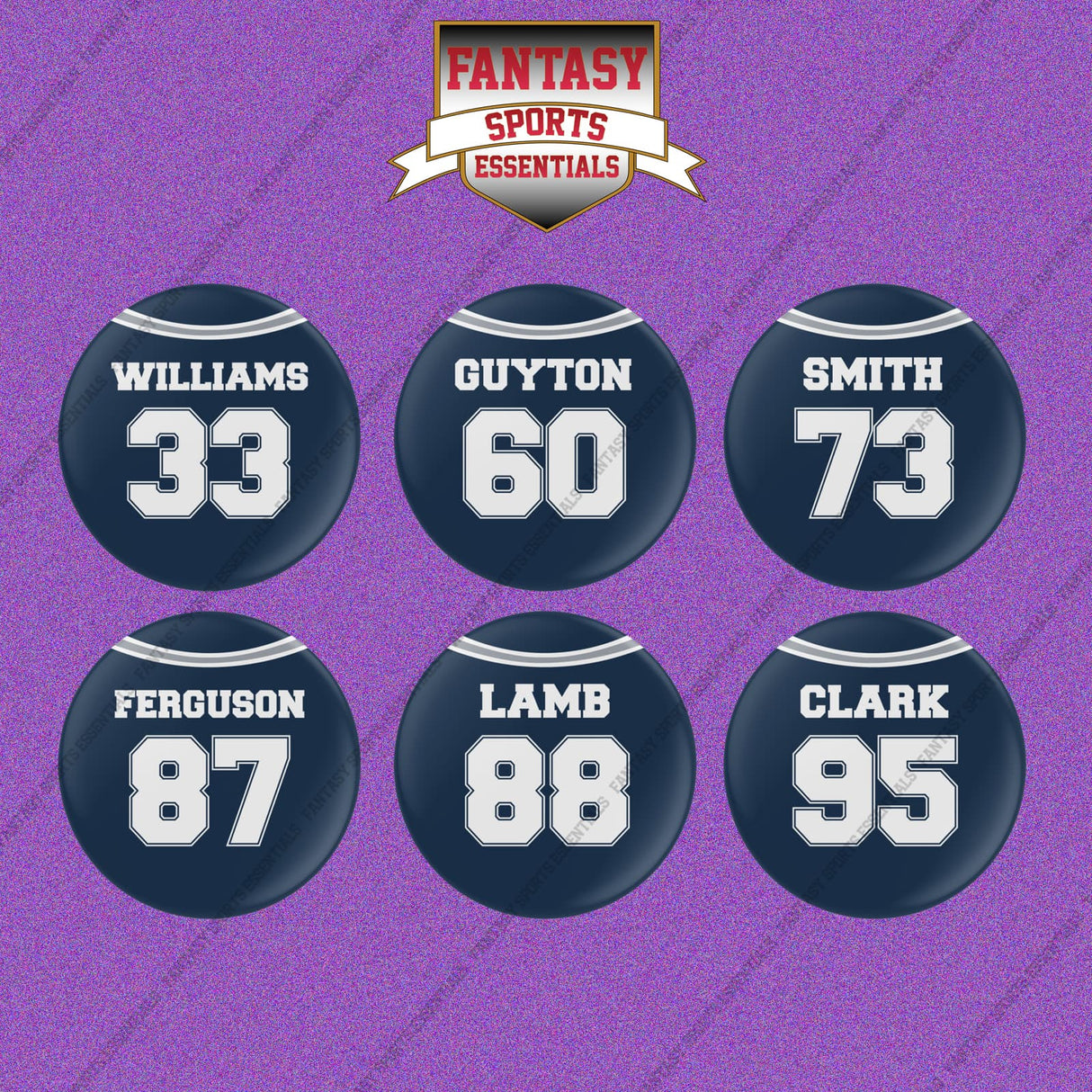 Dallas Cowboys 2025 Home Jersey Button Pins (Choose Your Player) Page 2