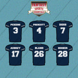 Dallas Cowboys 2025 Home Jersey Car Decals (Choose Your Player) Page 1
