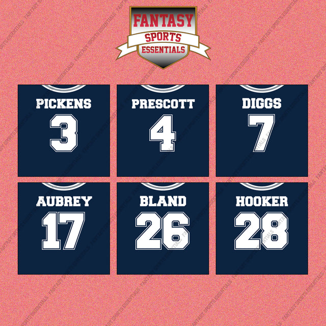Dallas Cowboys 2025 Home Jersey Wall Art Prints (Choose Your Player) Page 1