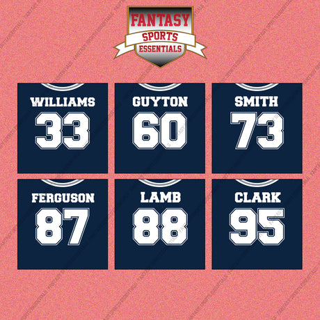 Dallas Cowboys 2025 Home Jersey Wall Art Prints (Choose Your Player) Page 2