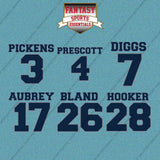 Dallas Cowboys 2025 Name and Number Car Decals (Choose Your Player) Page 1