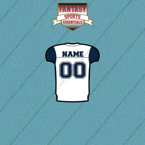 Dallas Cowboys Personalized Current Away Jersey Car Decals