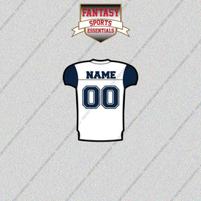Dallas Cowboys Personalized Current Away Jersey Glossy Stickers