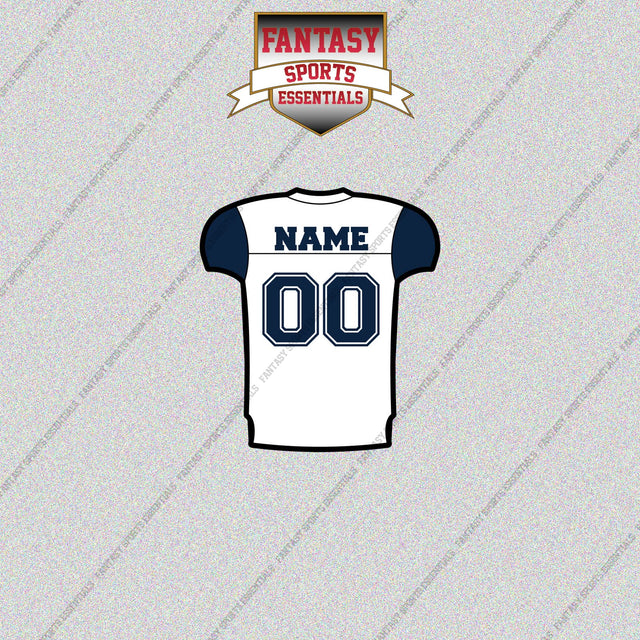 Dallas Cowboys Personalized Current Away Jersey Glossy Stickers