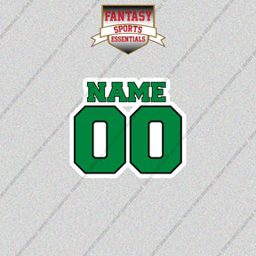 Dallas Stars Personalized Current Name and Number Glossy Stickers