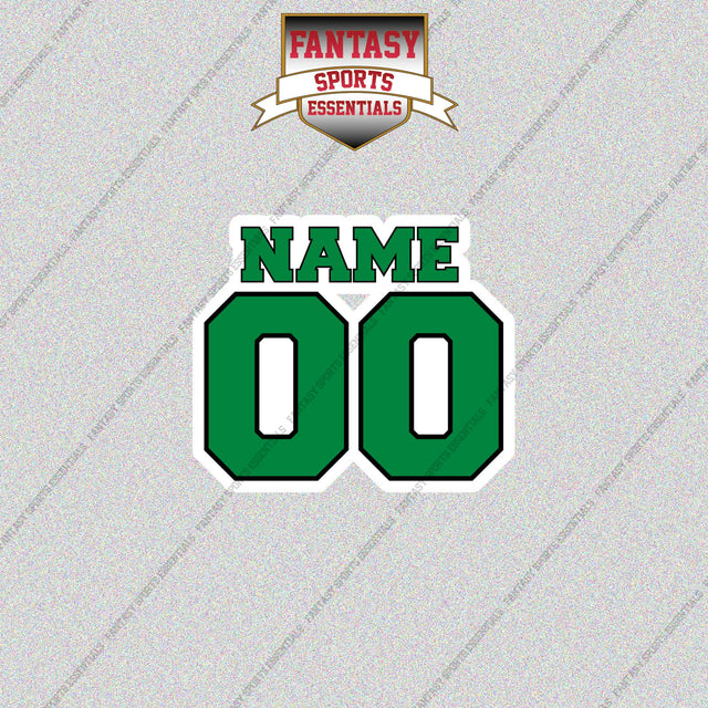 Dallas Stars Personalized Current Name and Number Glossy Stickers